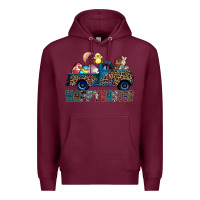Burgundy Happy Easter truck Premium Hoodie - CowhideDigitalArt