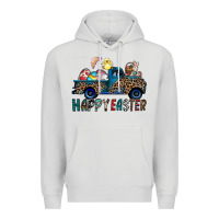 Dove Grey Happy Easter truck Premium Hoodie - CowhideDigitalArt