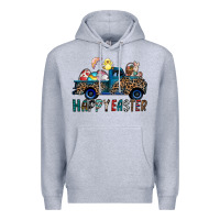 Heather Grey Happy Easter truck Premium Hoodie - CowhideDigitalArt