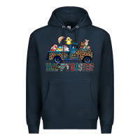 Navy Happy Easter truck Premium Hoodie - CowhideDigitalArt