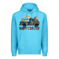 Ocean Blue Happy Easter truck Premium Hoodie - CowhideDigitalArt