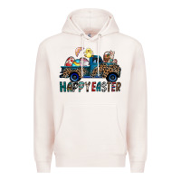 Pale Pink Happy Easter truck Premium Hoodie - CowhideDigitalArt