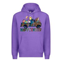 Purple Happy Easter truck Premium Hoodie - CowhideDigitalArt