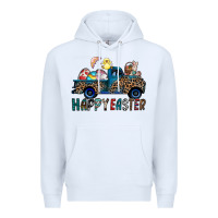 White Happy Easter truck Premium Hoodie - CowhideDigitalArt