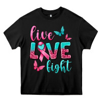 Black live love fight breast cancer Heavy Core Tee - texasbilliewilder