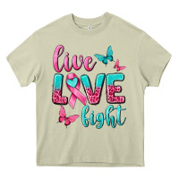 Mossy live love fight breast cancer Heavy Core Tee - texasbilliewilder