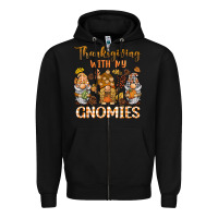 Black thanksgiving with my  gnomies Zipper Hoodie - BarkalooDesign