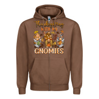 Chestnut thanksgiving with my  gnomies Zipper Hoodie - BarkalooDesign