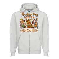 Dove Grey thanksgiving with my  gnomies Zipper Hoodie - BarkalooDesign