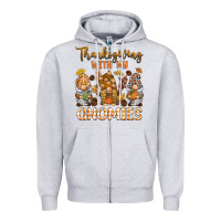Heather Grey thanksgiving with my  gnomies Zipper Hoodie - BarkalooDesign