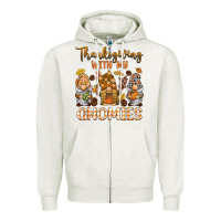 Oatmeal Heather thanksgiving with my  gnomies Zipper Hoodie - BarkalooDesign