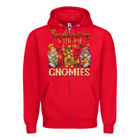 Red thanksgiving with my  gnomies Zipper Hoodie - BarkalooDesign
