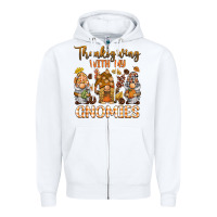 White thanksgiving with my  gnomies Zipper Hoodie - BarkalooDesign