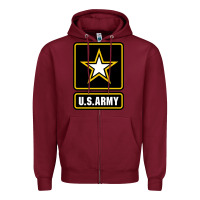 Burgundy Army strong Classic Zipper Hoodie - maiPhamDesign