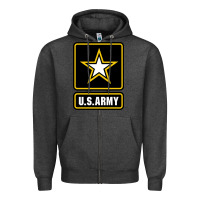 Charcoal Heather Army strong Classic Zipper Hoodie - maiPhamDesign