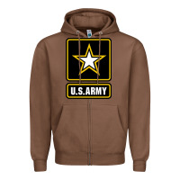 Chestnut Army strong Classic Zipper Hoodie - maiPhamDesign