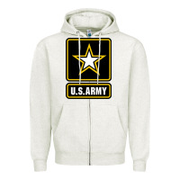 Oatmeal Heather Army strong Classic Zipper Hoodie - maiPhamDesign