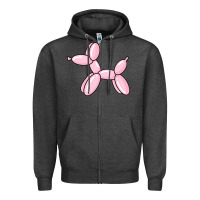 Charcoal Heather balloon dog pink Zipper Hoodie - maiPhamDesign