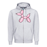 Heather Grey balloon dog pink Zipper Hoodie - maiPhamDesign