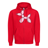 Red balloon dog pink Zipper Hoodie - maiPhamDesign