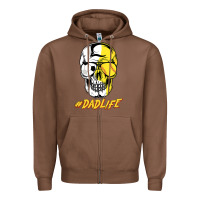 Chestnut Dad life Sugar Skull for Soccer Softball Halloween Costume Zipper Hoodie - maiPhamDesign