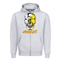 Heather Grey Dad life Sugar Skull for Soccer Softball Halloween Costume Zipper Hoodie - maiPhamDesign