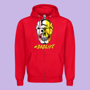 Dad Life Sugar Skull For Soccer Softball Halloween Costume Zipper Hoodie Designed By Maiphamdesign