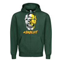 Sports Green Dad life Sugar Skull for Soccer Softball Halloween Costume Zipper Hoodie - maiPhamDesign