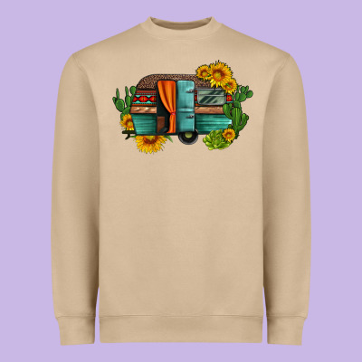 Caravan Sunflowers And Cactus Heavyweight Sweatshirt Designed By Artiststas