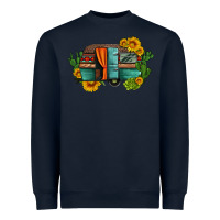 Navy caravan sunflowers and cactus Heavyweight Sweatshirt - Artiststas