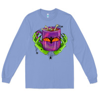 Colony Blue Halloween Coffee Cup With Hands Long Sleeve Tee - FaDigitalArtStudio