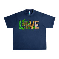 Navy St. Patrick's Love luck with clover Urban Heavy Tee - HowdyJamesFarm