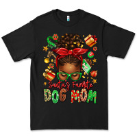 Black santas favorite dog mom afro messy bun Premium Tee - texasbilliewilder