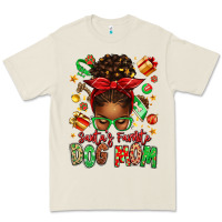 Bone santas favorite dog mom afro messy bun Premium Tee - texasbilliewilder