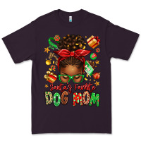 Plum santas favorite dog mom afro messy bun Premium Tee - texasbilliewilder