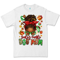 White santas favorite dog mom afro messy bun Premium Tee - texasbilliewilder