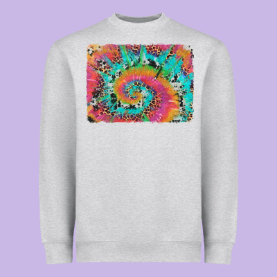 Tie Dye Leopard Cowhide Glitter Background Heavyweight Sweatshirt Designed By Artiststas