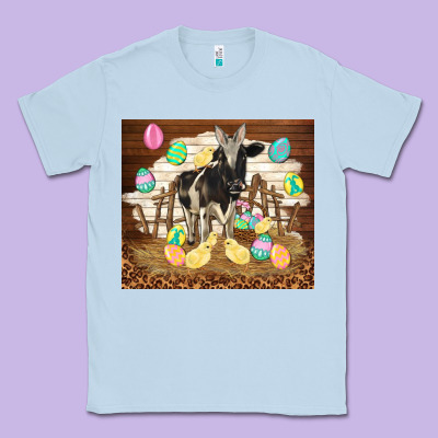 Cow And Chick Easter Classic Tee Designed By Tumblerdesignbyshophia
