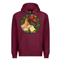 Burgundy Christmas Chick Family Premium Hoodie - RanaPortraitStore