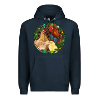 Navy Christmas Chick Family Premium Hoodie - RanaPortraitStore