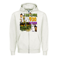 Oatmeal Heather too cute too spook Zipper Hoodie - BarkalooDesign