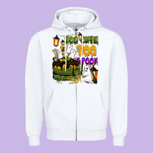 Too Cute Too Spook Zipper Hoodie Designed By Barkaloodesign