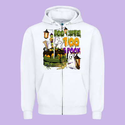 Too Cute Too Spook Zipper Hoodie Designed By Barkaloodesign