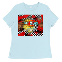Baby Blue hot mess daddy of both Ladies Tee - TumblerDesignByShophia