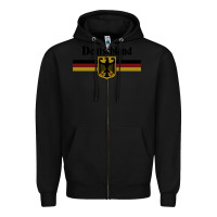 Black DEUTSCHLAND Germany Flag Coat of Arms Eagle Banner Vintage , best gift Zipper Hoodie - maiPhamDesign