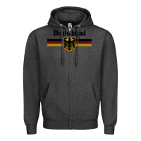 Charcoal Heather DEUTSCHLAND Germany Flag Coat of Arms Eagle Banner Vintage , best gift Zipper Hoodie - maiPhamDesign