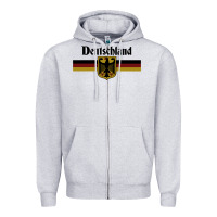 Heather Grey DEUTSCHLAND Germany Flag Coat of Arms Eagle Banner Vintage , best gift Zipper Hoodie - maiPhamDesign