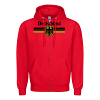 Red DEUTSCHLAND Germany Flag Coat of Arms Eagle Banner Vintage , best gift Zipper Hoodie - maiPhamDesign