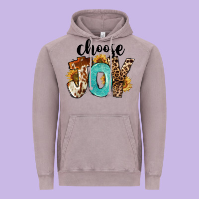 Western Choose Joy Vintage Hoodie Designed By Fadigitalartstudio