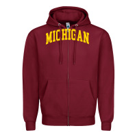 Burgundy Michigan - Throwback Design - Classic , best gift, costume, halloween, Zipper Hoodie - maiPhamDesign